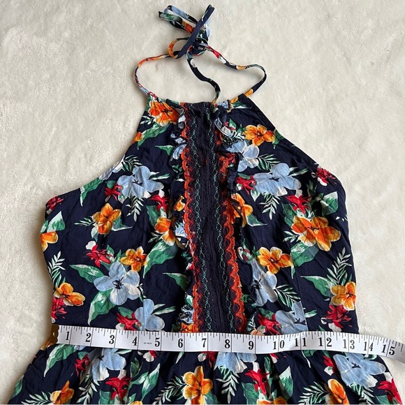 Garage Orange and Blue Halter Sundress - Picture 3 of 8